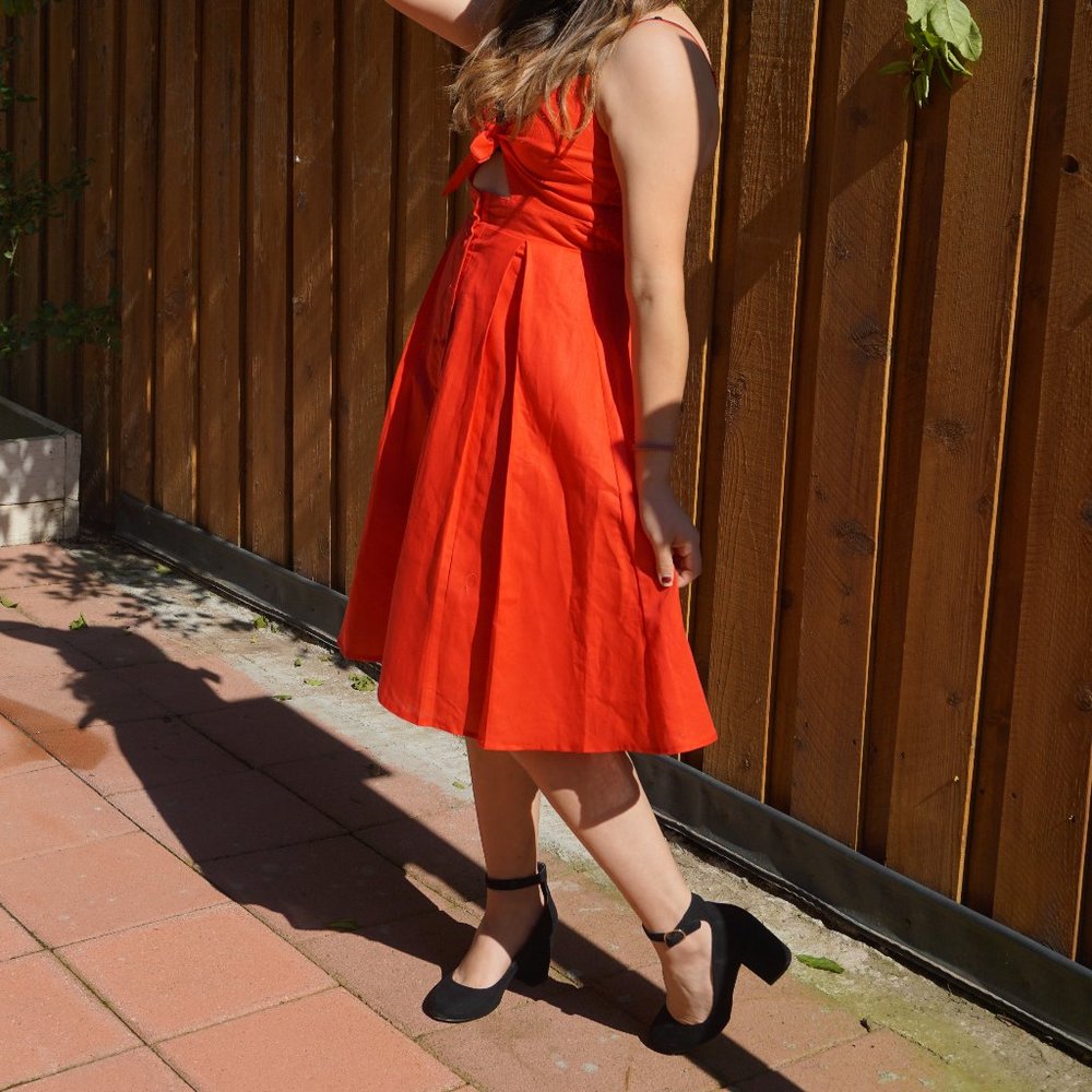 retro red dress